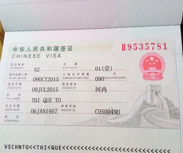 Nhung dieu can biet khi lam visa Trung Quoc